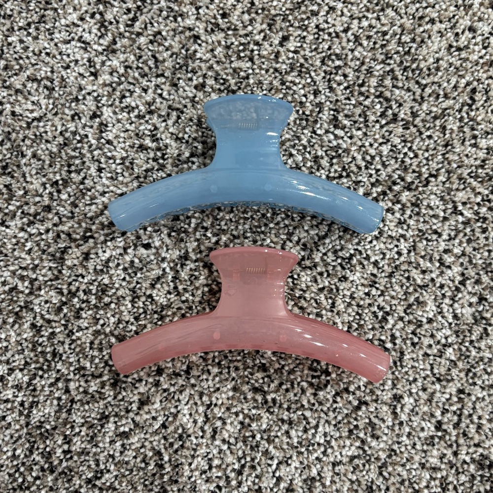 Pink and Blue Jelly Half Moon Clips!